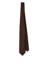 Prada Logo-embellished Satin Tie In Brown
