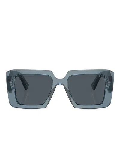 Prada Logo-embellished Square-frame Sunglasses In Gray