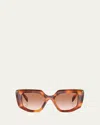Prada Brown Gradient Irregular Ladies Sunglasses Pr 14zs 18r70e 50 In Brown Grad