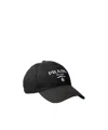 Prada Logo-embossed Baseball Cap In Black