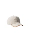 Prada Logo-embossed Cotton Cap In Natural Color