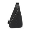 Prada Logo-embossed Cross Backpack In Black