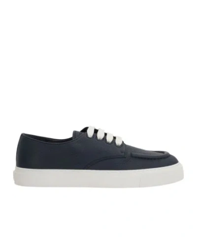 Prada Logo-embossed Lace-up Shoes In Baltic Sea Blue