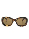 Prada Womens Yellow Pr A13s Butterfly-frame Acetate Sunglasses In Braun