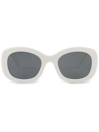Prada Logo-embossed Oversize-frame Sunglasses In White