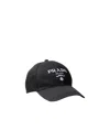 Prada Logo-embroidered Baseball Cap In Black