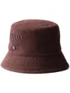 Prada Canvas Logo Bucket Hat In Red