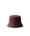 Prada Logo Embroidered Bucket Hat In Black