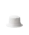Prada Logo-embroidered Bucket Hat In White