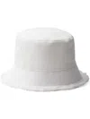 Prada Logo-embroidered Bucket Hat In White