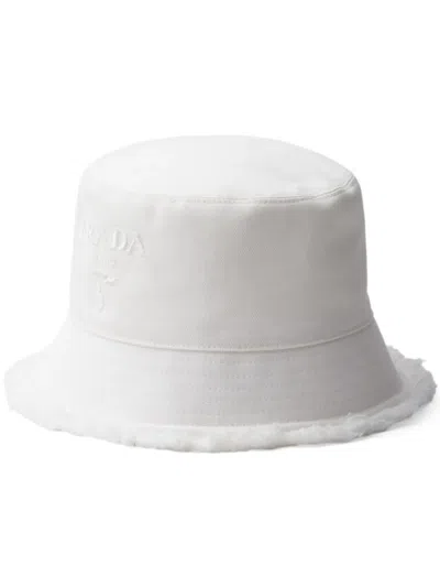 PRADA LOGO-EMBROIDERED BUCKET HAT