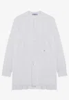 Prada Logo-embroidered Buttoned Shirt In White