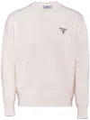 Prada Logo-embroidered Cashmere Jumper In White