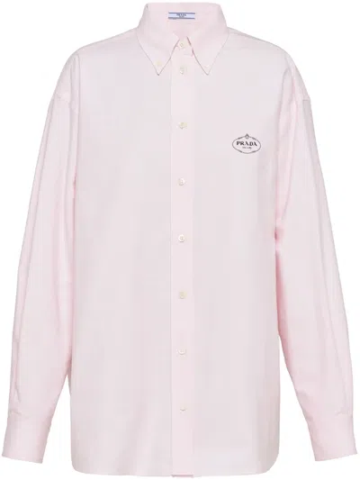 Prada Camicia Oxford In Pink