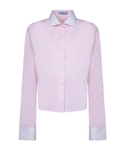 PRADA PRADA LOGO-EMBROIDERED BUTTON-UP SHIRT
