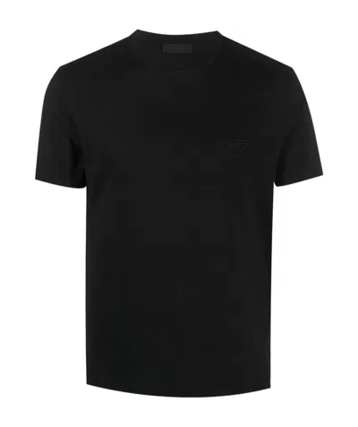 Prada Stretch Cotton T-shirt In Black