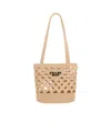 Prada Structured Open Weave Tote Bag In Nude