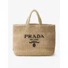 Prada Womens Neutral Logo-embroidered Crochet Tote Bag In Neutral
