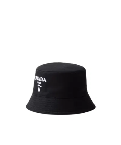 Prada Womens Black Re-nylon Recycled-polyamide Bucket Hat