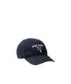 Prada Logo-embroidered Drill Cap In Black