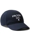 Prada Logo-embroidered Drill Cap In Blue