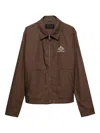 Prada Technical Cotton Zip-up Blouson Jacket In Brown