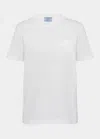Prada Oversize Crew Neck T-shirt In F0009 Bianco
