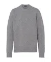 Prada Wool And Cashmere Crew-neck Sweater In Grey