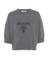 Prada Women's Wool And Cashmere Crewneck Sweater In Slate Grey