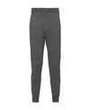 Prada Logo-embroidered Knitted Cashmere Trousers In Gray