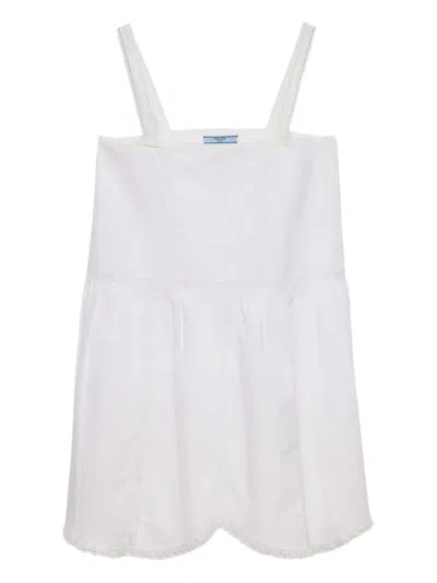 PRADA LOGO-EMBROIDERED MINI DRESS