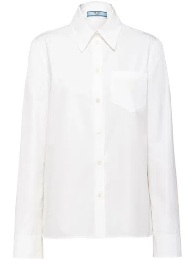 Prada Cotton Shirt Shirt And Blouse White In Neutral