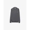 Prada Logo-embroidered Relaxed-fit Silk Polo Shirt In Grey