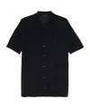 Prada Logo-embroidered Shirt In Blue