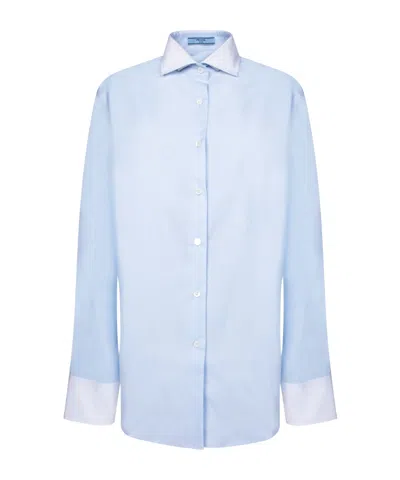 PRADA PRADA LOGO-EMBROIDERED BUTTON-UP SHIRT