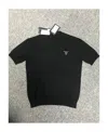 Prada Logo-embroidered Short-sleeve Jumper In Black