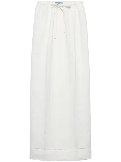 PRADA PRADA LOGO-EMBROIDERED SKIRT