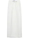Prada Logo-embroidered Maxi Skirt In Beige