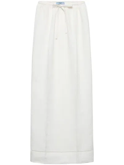 PRADA LOGO-EMBROIDERED SKIRT