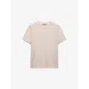 Prada Womens Pink Logo-embroidered Slim-fit Stretch-cotton T-shirt