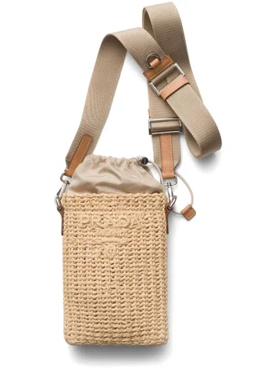 Prada Logo-embroidered Smartphone Case In Nude