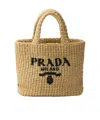 Prada Small Crochet Logo Handbag In Neutral