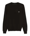 Prada Logo-embroidered Sweater In Brown