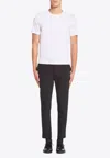 Prada Logo Embroidered T-shirt In White