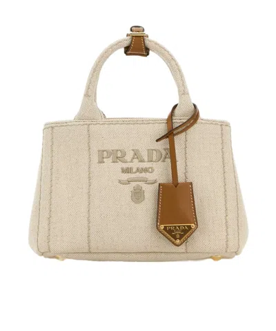 PRADA PRADA LOGO-EMBROIDERED TOTE BAG