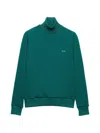 Prada Men's Technical Fabric Turtleneck Sweatshirt In Green