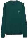 Prada Mens Green Superfine Crewneck Wool Sweatshirt In Grün