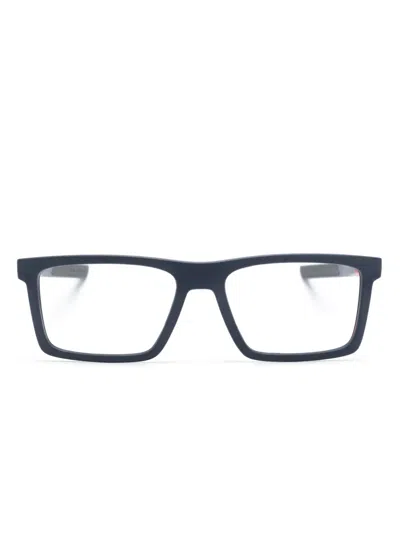 Prada Logo-engraved Rectangle-frame Glasses In Black