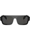 Prada Womens Black Pr A05s Rectangle-frame Acetate Sunglasses In Black