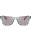 Prada Logo-engraved Square-frame Sunglasses In Blue